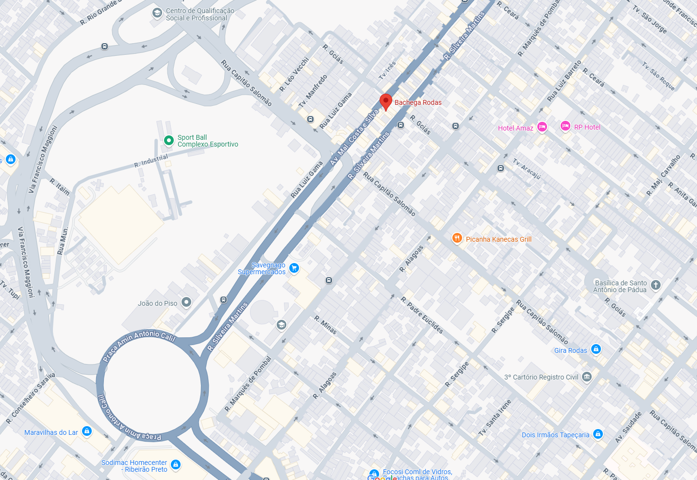Localização da Bachega Rodas em Ribeirão Preto – abrir no Google Maps
